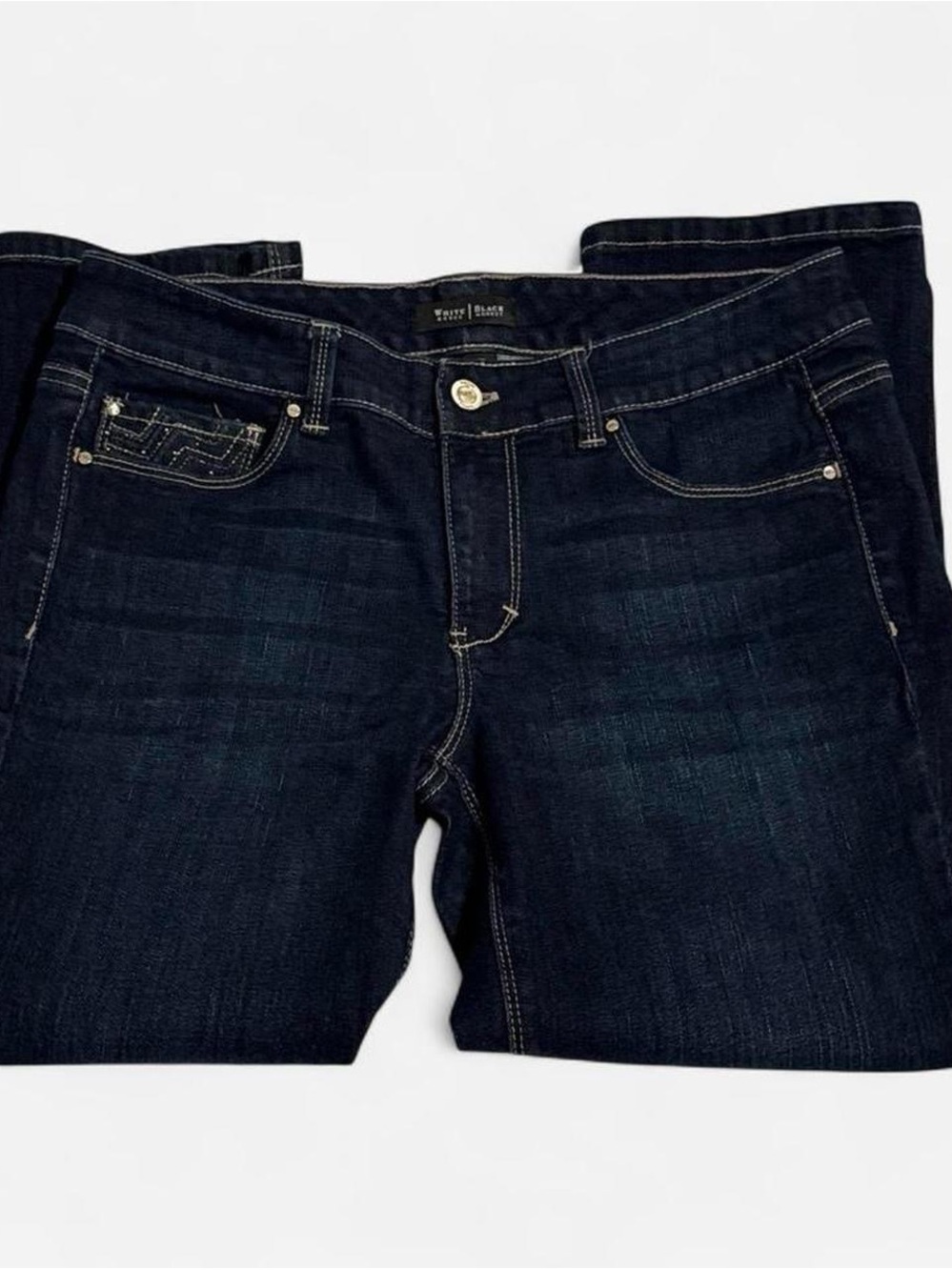White House Black Market Dark Indigo Cropped Jeans - Classic Clean Finish